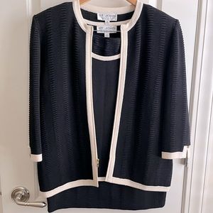 St. John Collection Black and White three piece suit. Never worn.